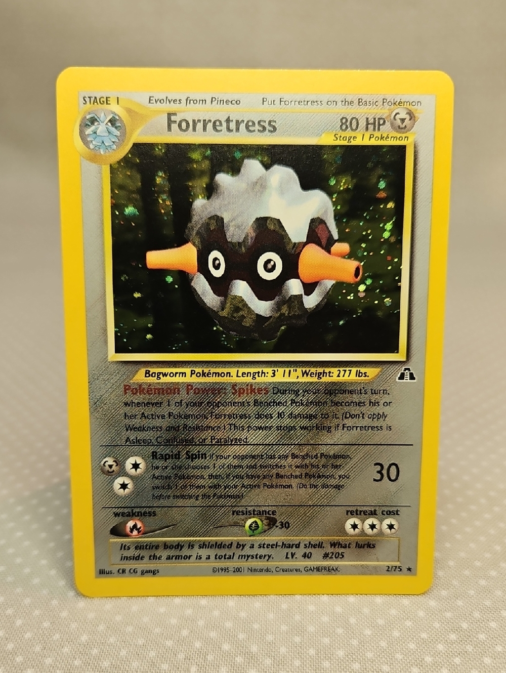 2001 Pokemon Forretress 2/75 Holo Rare Neo Discovery